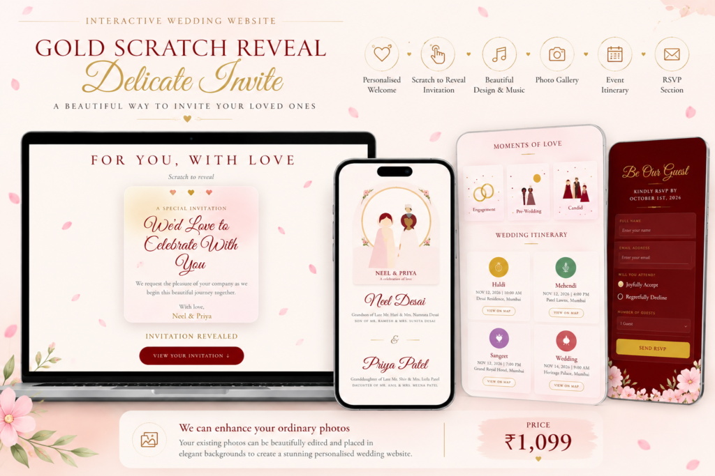 Gold Scratch Reveal Delicate Invite